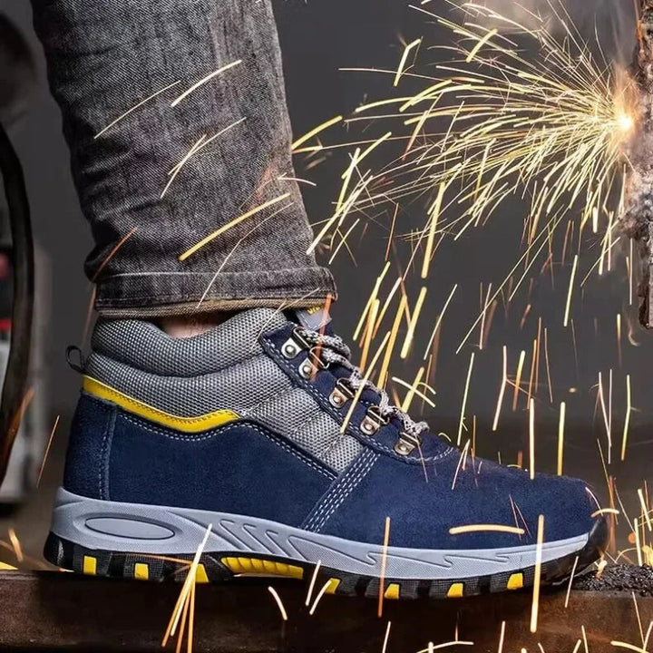 Chaussures de sécurité unisexe robustes, embout acier pour protection extrême au travail.