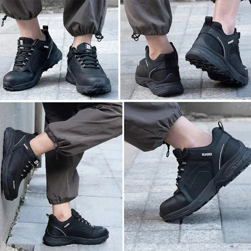 Chaussures de travail ergonomiques et légères pour hommes, offrant confort et sécurité maximale.