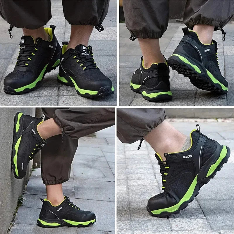 Chaussures de travail antidérapantes pour hommes, offrant sécurité et stabilité sur tous les sols.