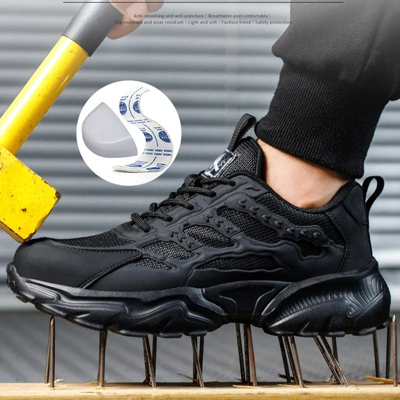 Chaussures de sécurité anti-perforation et antidérapantes. Embout acier pour protection optimale au chantier.