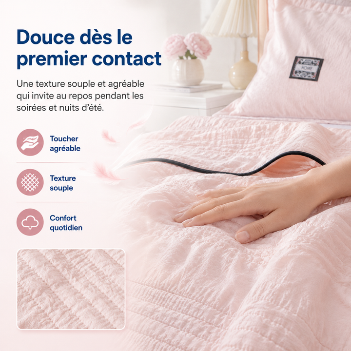 Literie d'été rafraîchissante pour un confort optimal et un sommeil frais dans votre maison.