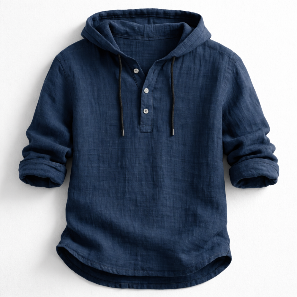 Chemise homme décontractée à capuche pour un confort optimal et un style moderne polyvalent.