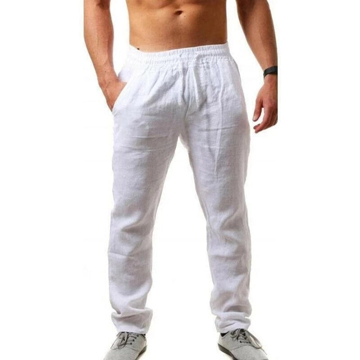 Pantalon homme uni, léger, respirant, style décontracté. Confort optimal pour la mode printemps/été.