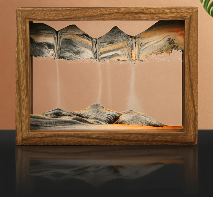 Art de sable cinétique, sculpture décorative pour intérieur moderne, paysage relaxant.