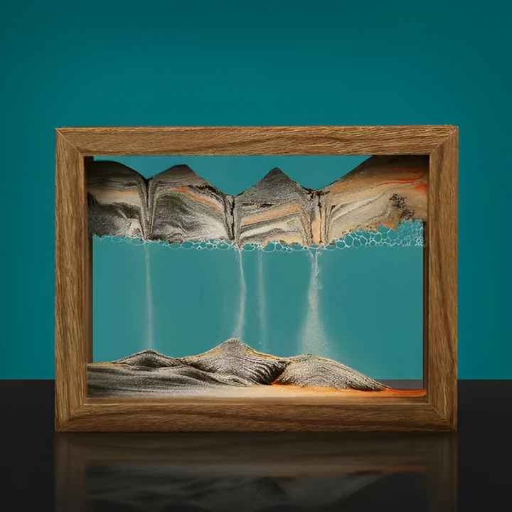 Offrez la détente avec ce tableau de sable cinétique unique, design moderne, art zen.