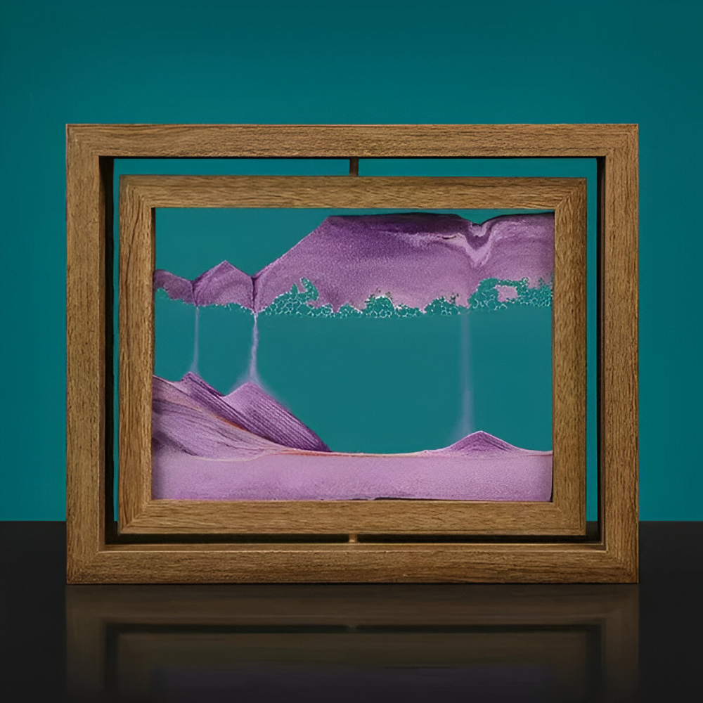 Élément de décoration maison : tableau de sable rotatif, art unique et apaisant.