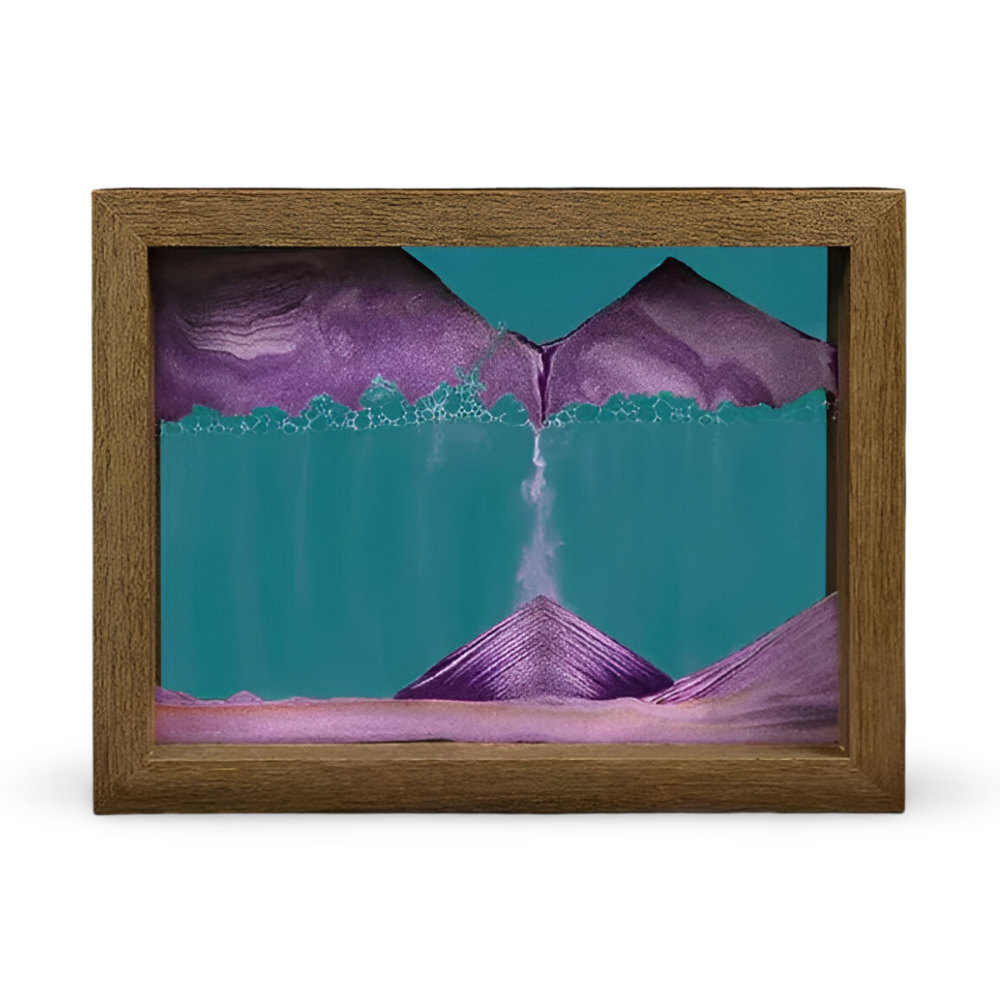 Art cinétique abstrait : tableau de sable mouvant pour décoration intérieure moderne.