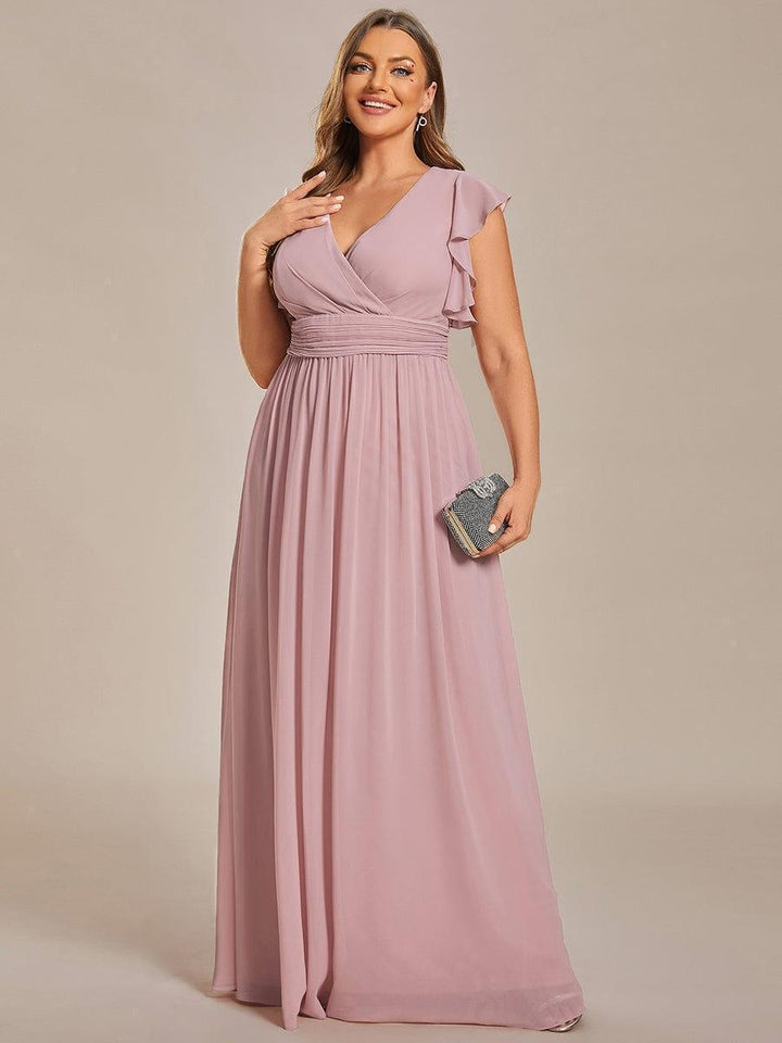 Robe de fête, dos ouvert, col en V, manches courtes. Élégante et confortable pour l'été.