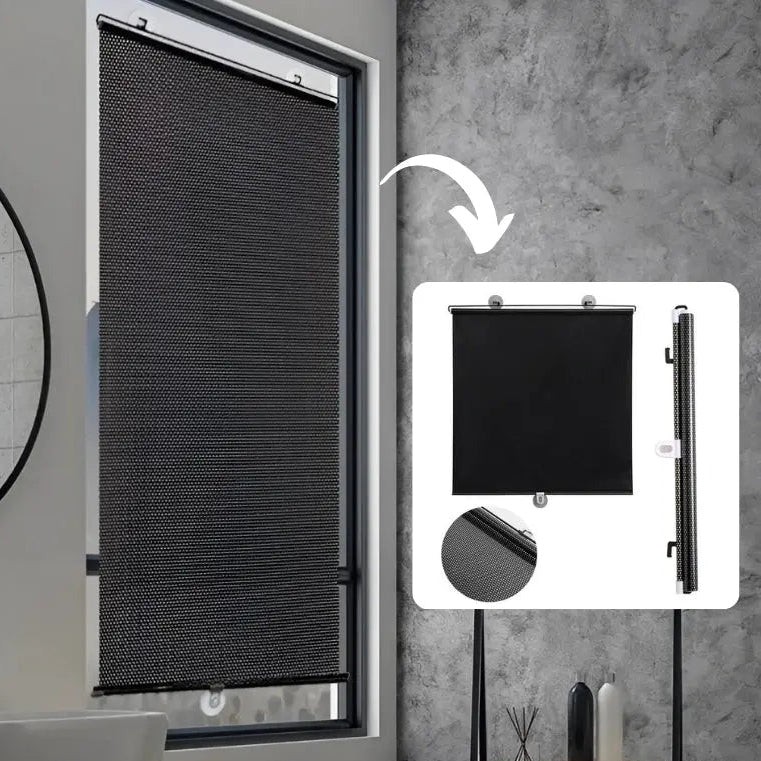 Lot de 2 rouleaux de protection solaire anti-UV pour fenêtre, filtrant la lumière et protégeant l'intimité de la maison.