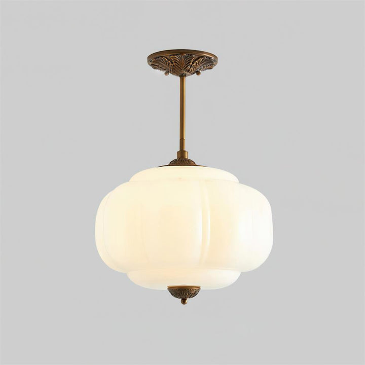 Lampe de plafond en verre, semi-encastrée, design moderne pour un éclairage de qualité.