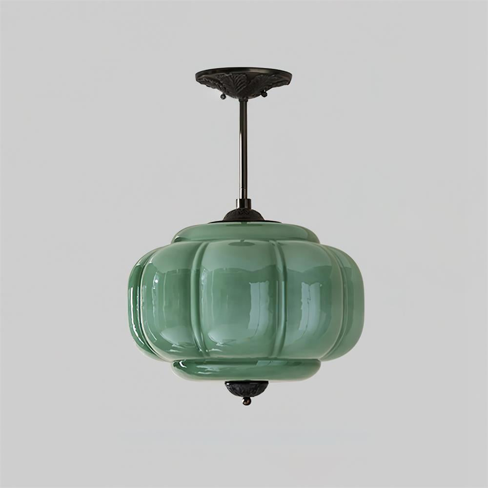 Luminaire de plafond en verre semi-encastré, idéal pour cuisine ou salle à manger contemporaine.