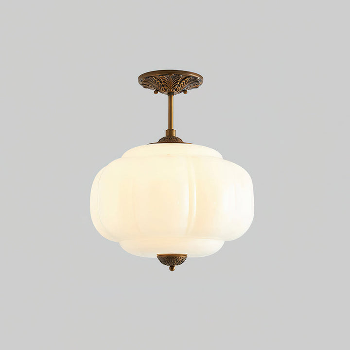 Luminaire de plafond en verre semi-encastré, style contemporain, idéal pour chambre ou bureau.