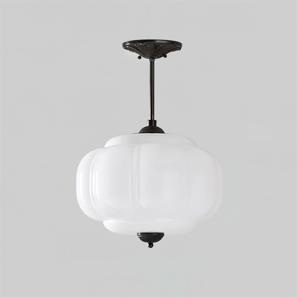Lampe de plafond en verre, semi-encastrée, design élégant pour une lumière douce et accueillante.