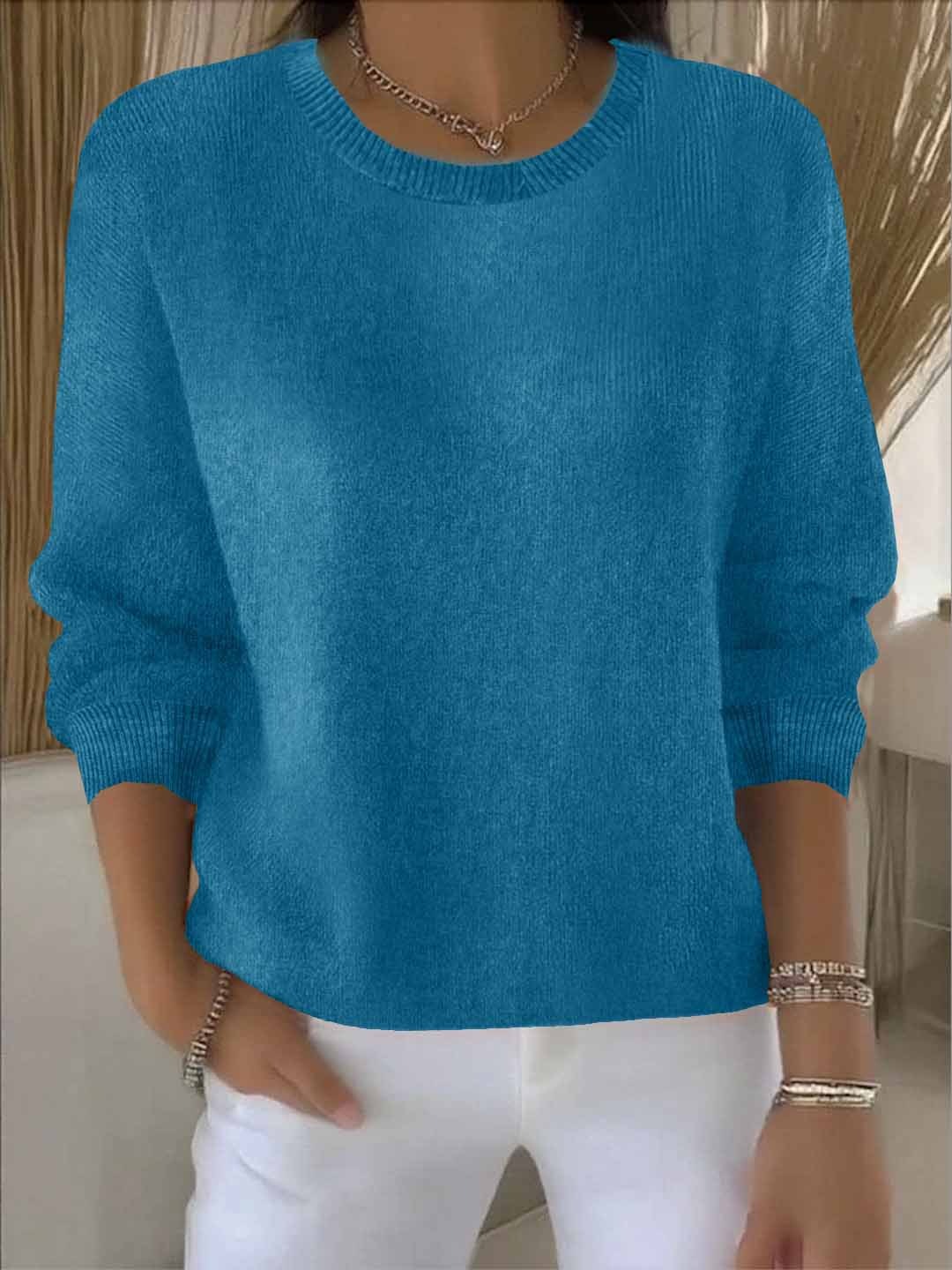 Pull mode féminine, couleur unie, confortable et stylé.