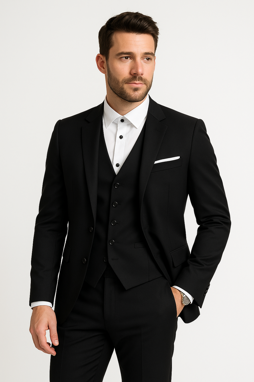 Blazer homme élégant d'un costume 3 pièces. Tenue formelle parfaite pour mariages, soirées ou réunions d'affaires.