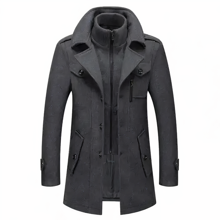 Manteau long homme d'hiver raffiné, style mode homme, garantissant chaleur et élégance durable.