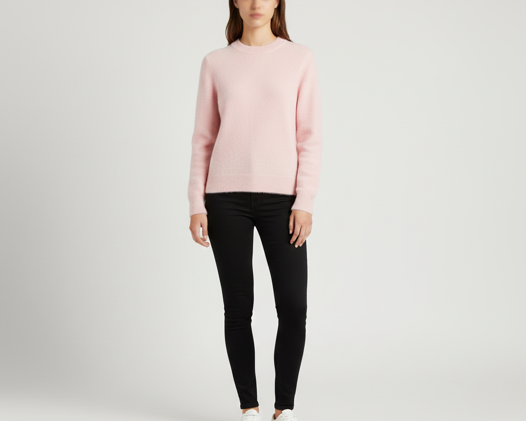 Vêtement pull femme, chic et confortable avec son col rond intemporel.