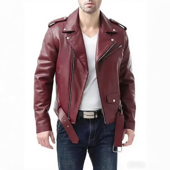 Blouson homme décontracté, style biker, poches 3D. Indispensable pour un look urbain et moderne.