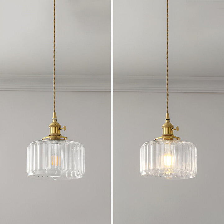 Suspension cylindrique vintage IP65, luminaire design élégant pour un éclairage intérieur durable.