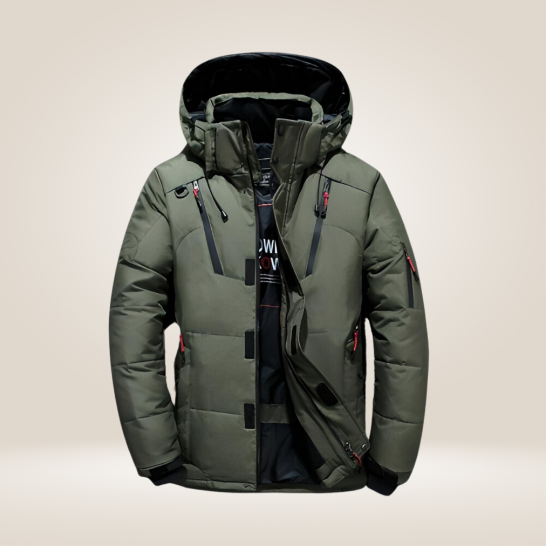 Veste matelassée pour homme, résistante au froid, coupe-vent et durable pour l'hiver.