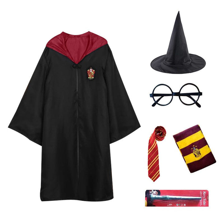 Déguisement Harry Potter complet pour enfant, robe de sorcier Serpentard, parfait pour Halloween et jeux.