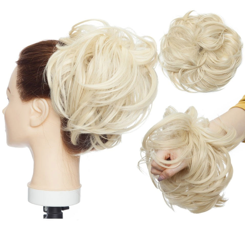 Accessoire cheveux femme: chignon désordonné synthétique pour volume et coiffure facile.