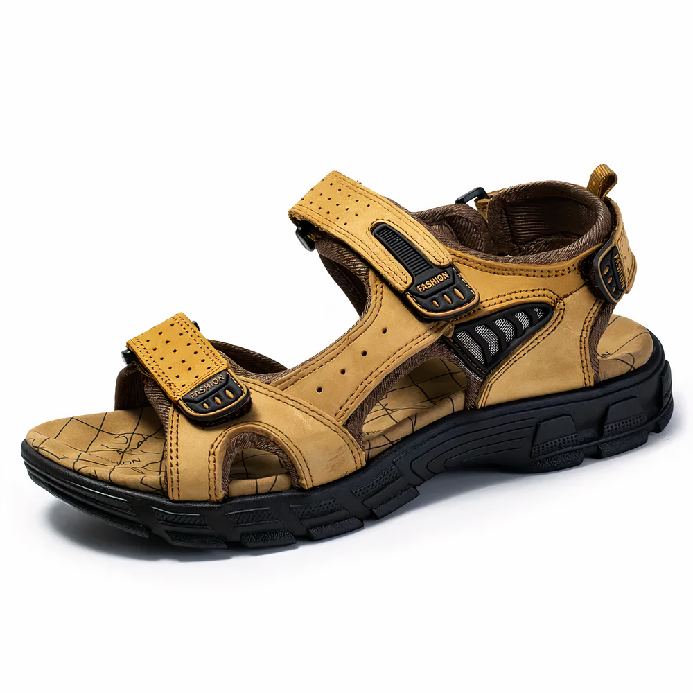 Chaussures d'été pour hommes: sandales orthopédiques en cuir, offrant un bien-être quotidien et un grand confort aux pieds.