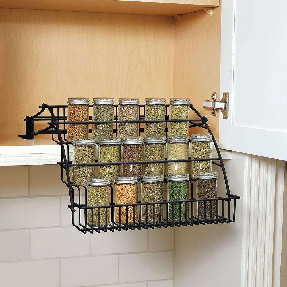 Étagère extensible 3 niveaux, idéale pour l'optimisation du rangement cuisine et placard.