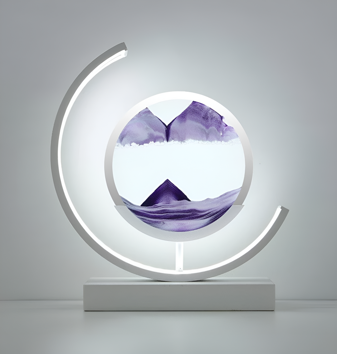 Veilleuse lampe sable 3D relaxante pour chambre. Lumière LED d'ambiance, cadeau unique et design moderne.