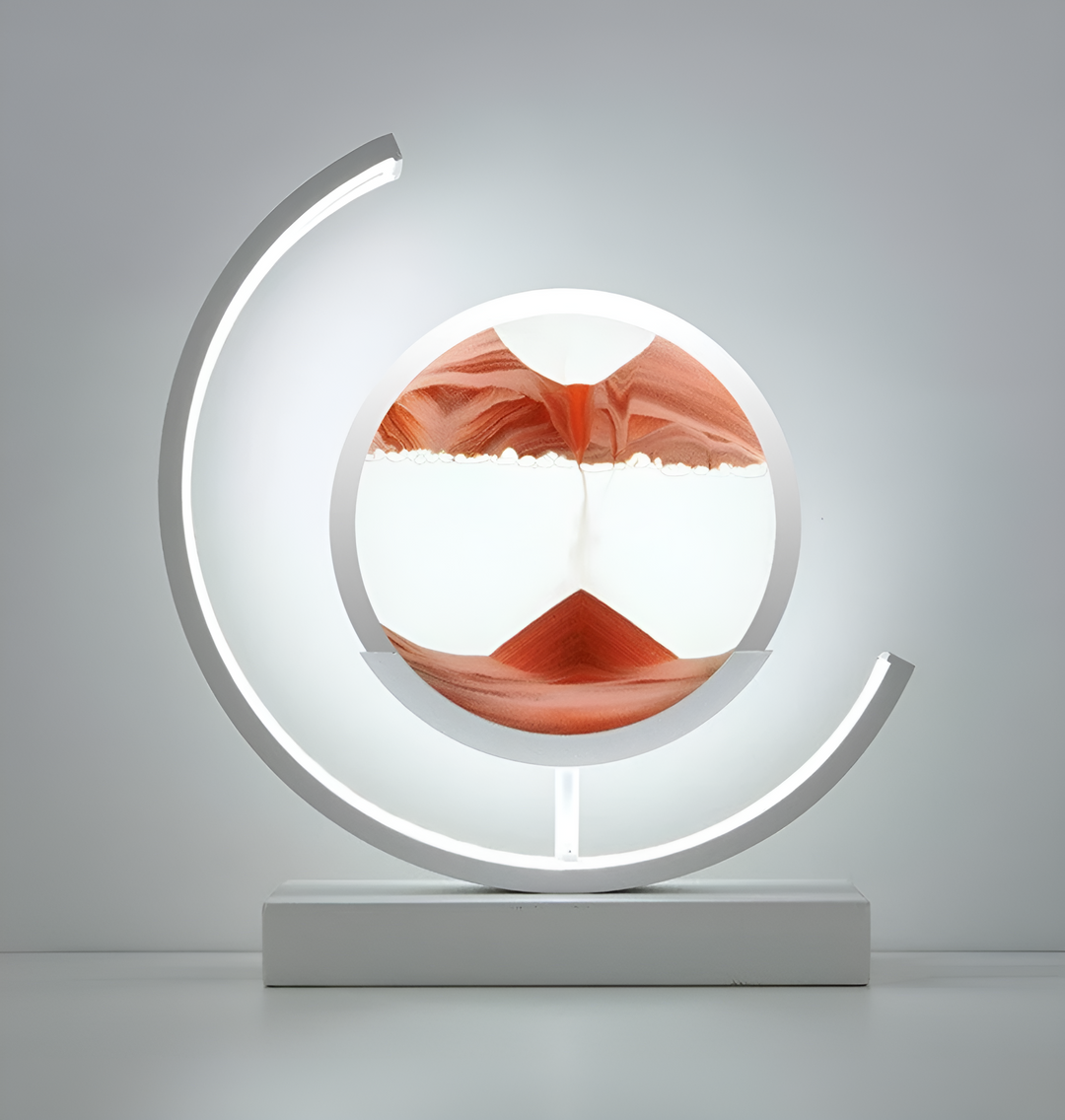 Élégante lampe LED Sandscape 3D à sable mouvant. Idéale comme décoration intérieure et lumière d'ambiance unique.