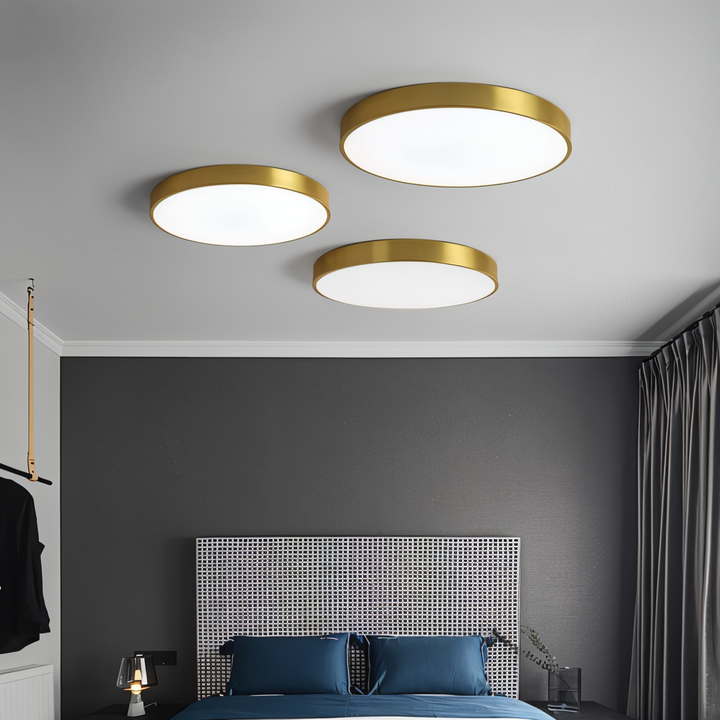 Design scandinave : plafonnier LED rond Macaron, déco maison.