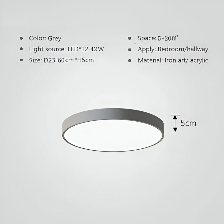 Plafonnier LED rond moderne, parfait pour une entrée accueillante.