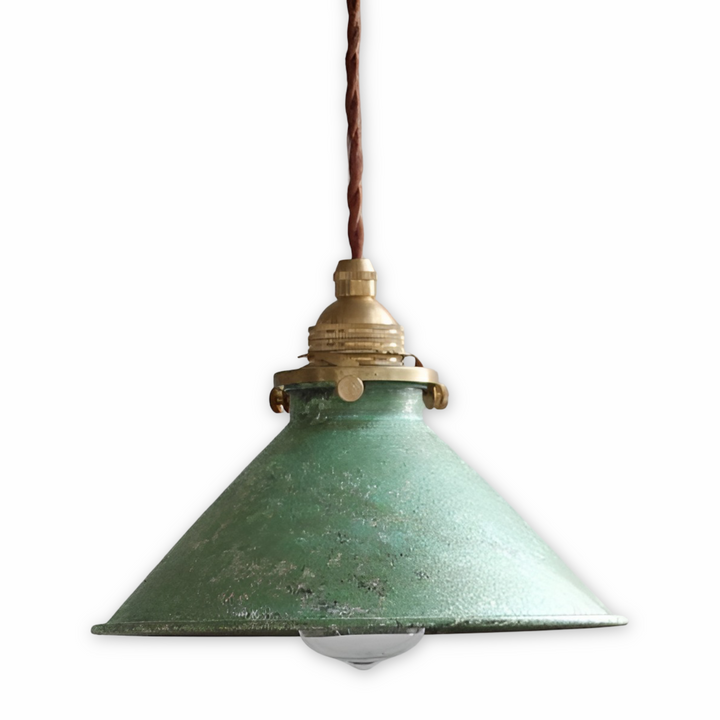 Lampe suspendue conique, design industriel vintage. Éclairage de plafond LED pour une décoration rétro moderne.