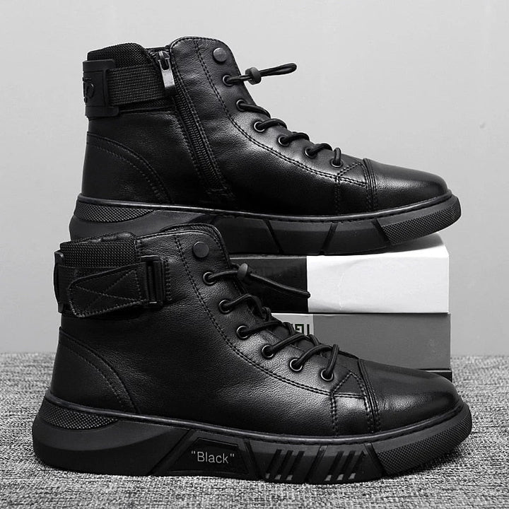 Vue avant des baskets Jackson pour hommes, confortables et stylées, conçues pour soulager la douleur au pied.