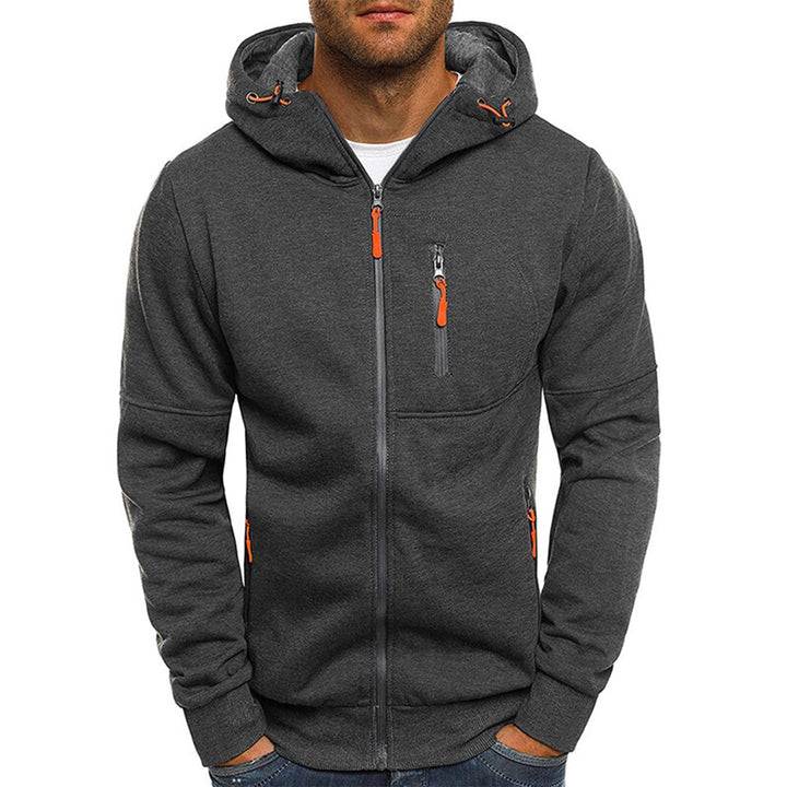 Sweat zippé homme avec capuche. Fermeture éclair pratique, look décontracté-sportif et moderne.