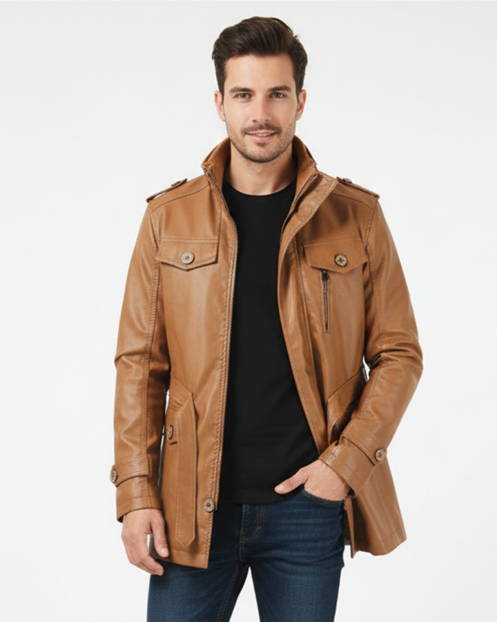 Manteau long homme surcouche chaude et élégante, coupe confortable pour l'hiver. Parfait pour un look urbain et tendance.