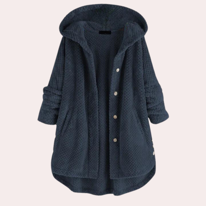 Cardigan long à capuche pour femme, un essentiel confortable et tendance pour la saison froide.