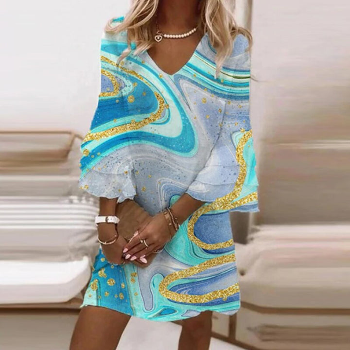 Robe d'été pour femmes, coupe fluide décontractée, imprimé tendance, confortable et stylée pour toutes occasions.