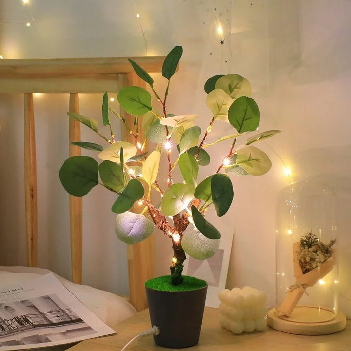 Décoration intérieure: lampe LED branche avec lumière chaude, alimentation USB, style moderne et élégant.