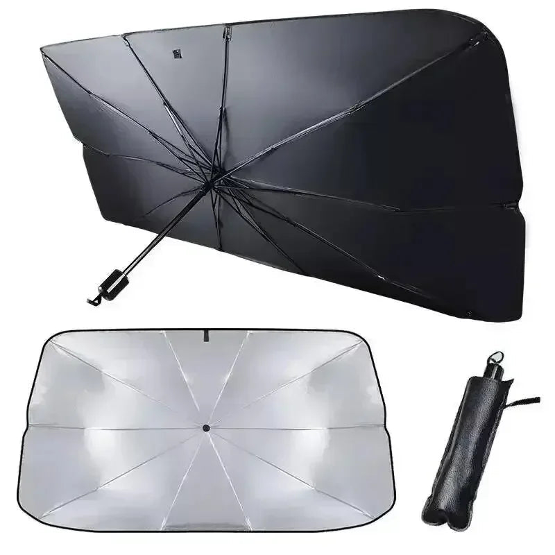 Pare-soleil voiture pliable anti-UV protège l'habitacle de la chaleur estivale.