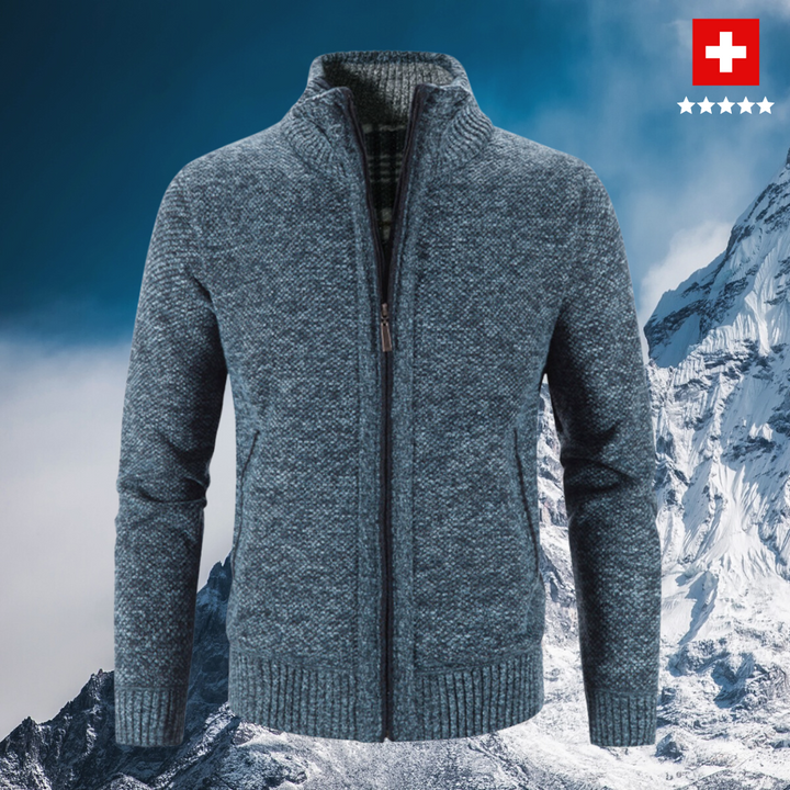 Sweat zippé homme élégant, chaud et confortable pour l'hiver. Idéal pour un look décontracté ou mode masculine.