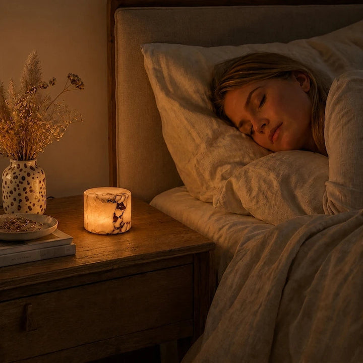Lampe décorative design, rechargeable et sans fil, parfaite pour créer une ambiance naturelle et élégante.