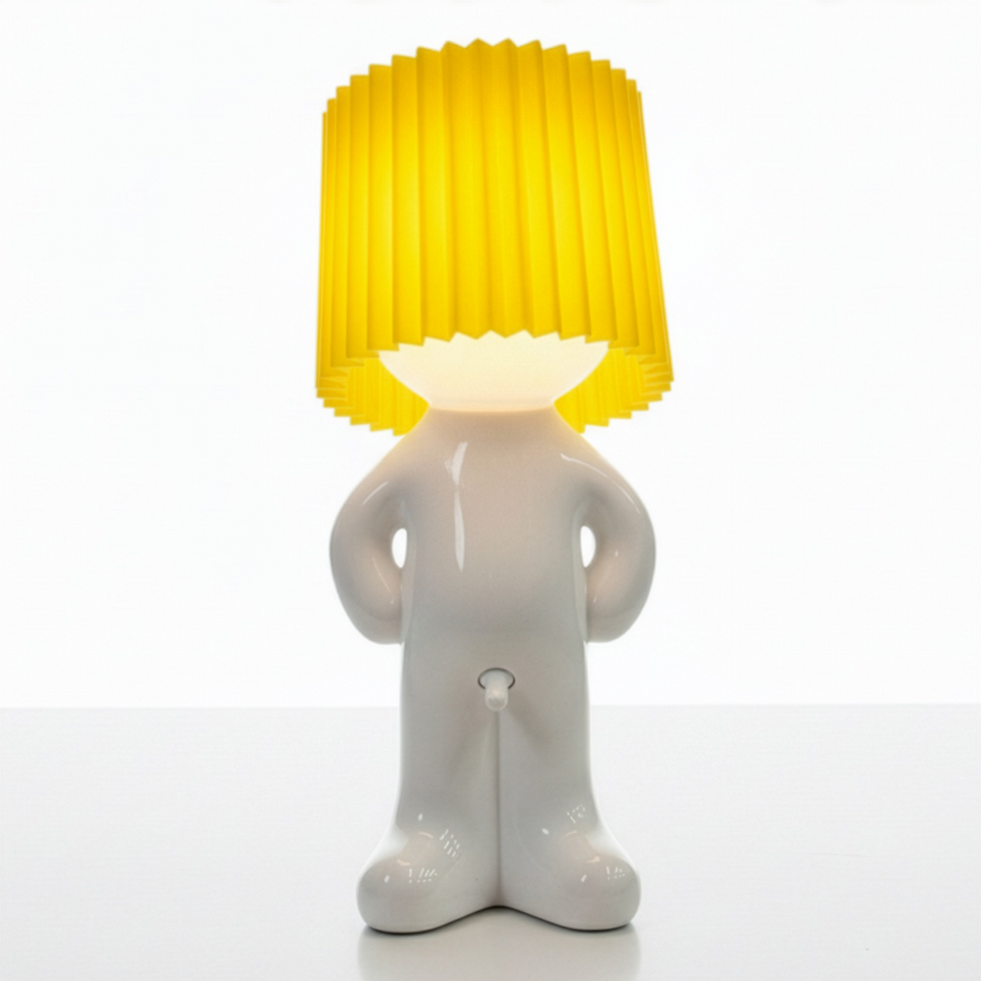 Lampe de bureau avec lumière douce, design élégant, éclairage confortable.