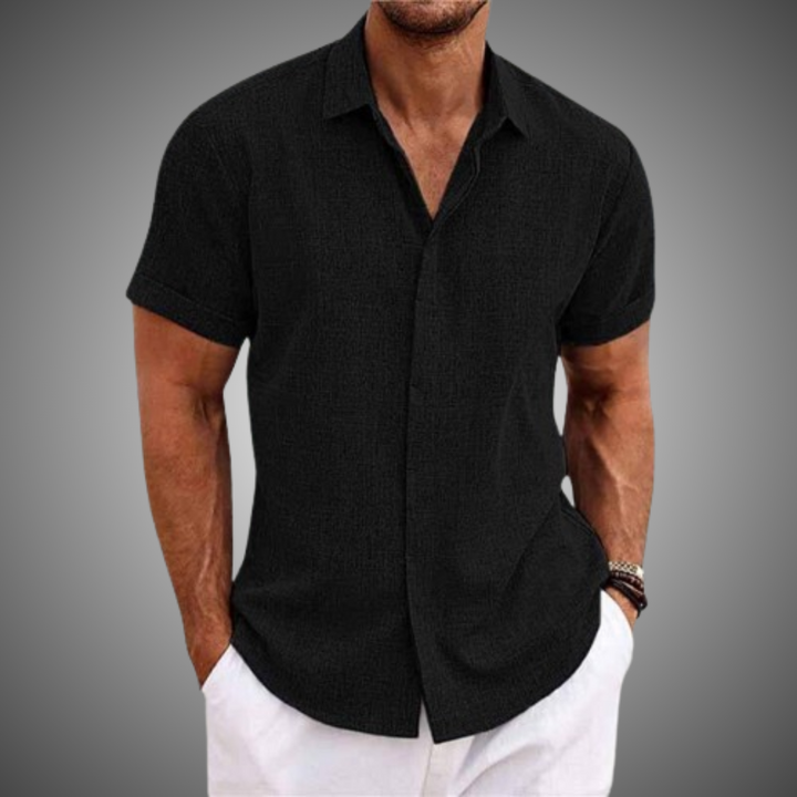 Look d'été : Chemise homme Lorenz confortable, manches courtes, élégante et décontractée pour toute occasion.