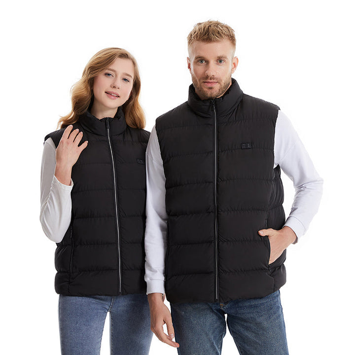 Gilet chauffant VitalWarm, chaleur rechargeable et réglable, conçu pour un confort maximal en extérieur.