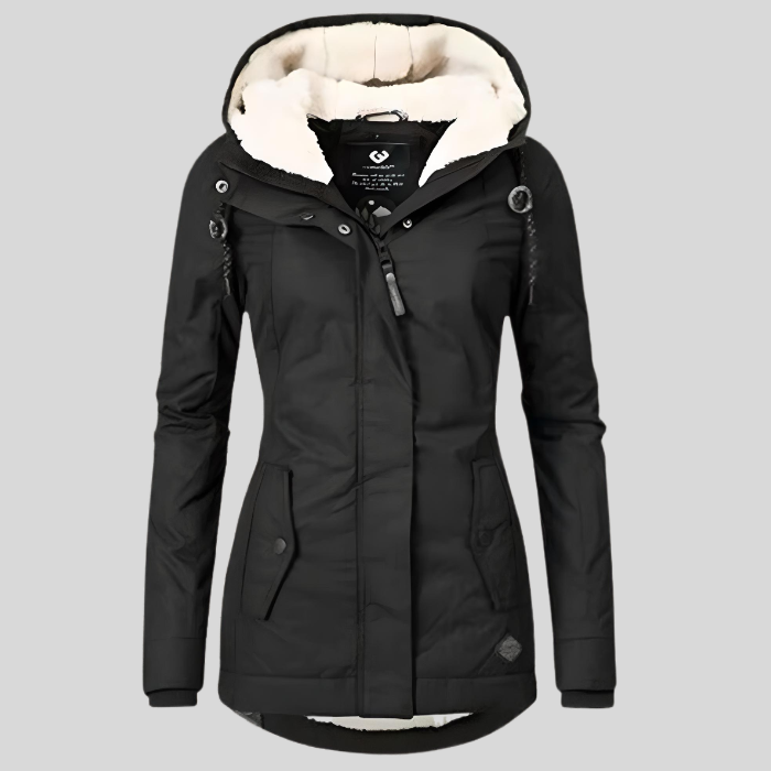 Manteau femme hiver chaud et coupe-vent, long et imperméable, idéal pour le vêtement extérieur élégant.