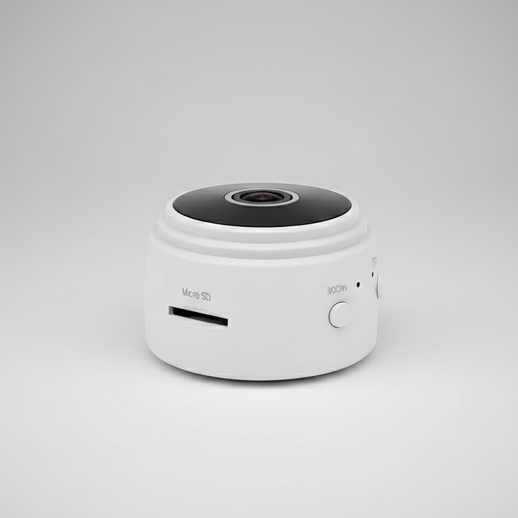 Sécurité maison avec caméra Wi-Fi SECURAVIEW 1080P, discrète, vision nocturne efficace et alerte via app.
