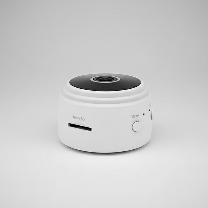 Sécurité maison avec caméra Wi-Fi SECURAVIEW 1080P, discrète, vision nocturne efficace et alerte via app.