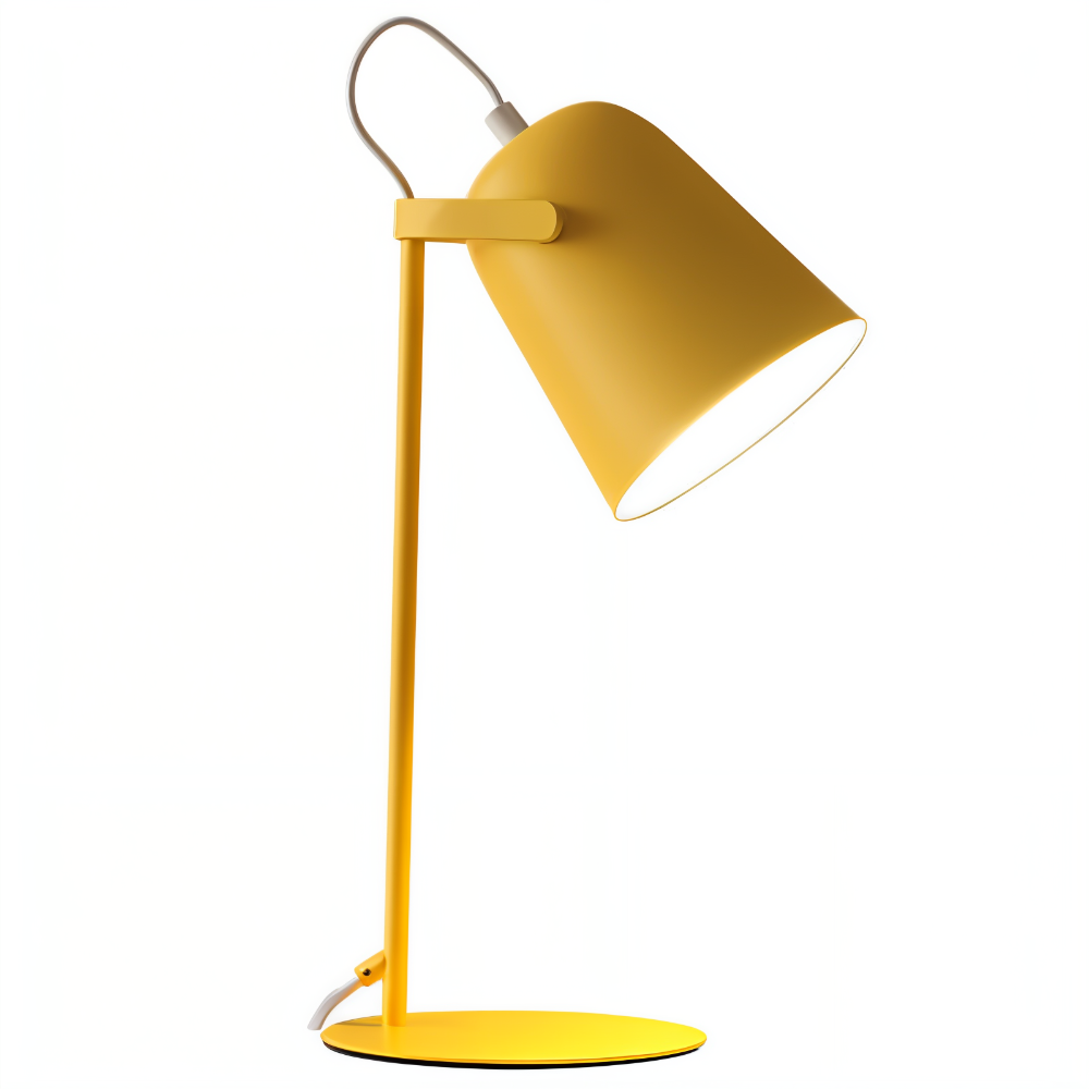 Lampe de table moderne rotative, lumière ajustable. Parfaite pour bureau, lecture ou lampe de chevet. Éclairage doux.