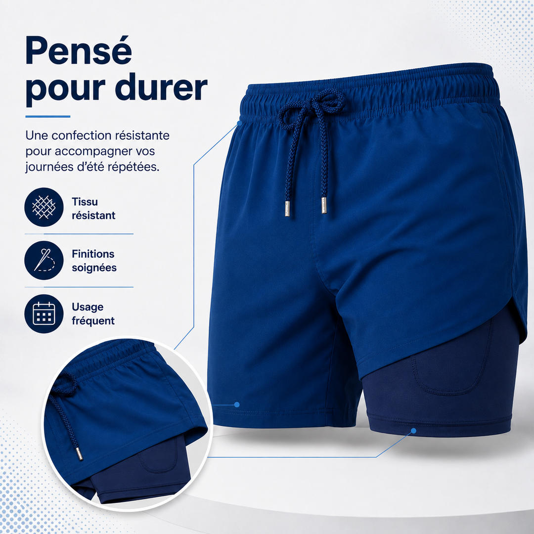 Maillot de bain homme gris anthracite, discrétion et style. Confortable pour la natation.